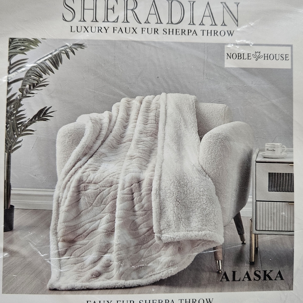 Sheradian Luxury Faux Fur Sherpa Throw, Alaska,  By NOBLE HOUSE